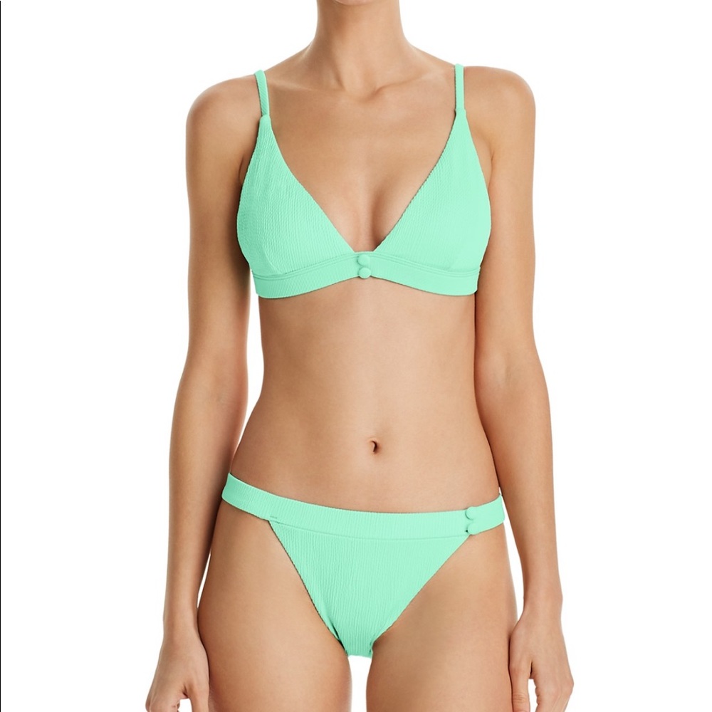 Red Carter Textured Triangle Bikini Top - image 2